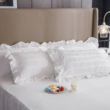 New Style High Quality Princess White Bedding Article Pillow Cover Ruffle Pillow Case Cushion Cover Sleep Pillowcase #/ 2024 - buy cheap