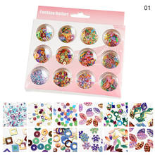 Escamas de lentejuelas holográficas para decoración de uñas, 12 frascos, 1 Juego, Color láser, hexagonales, cuadradas, rombos Conjunto de manicura con purpurina Irregular mixta 2024 - compra barato