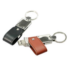 Thumb drive Leather Rotate USB Teacher gift U Disk Pen drive 32GB 16GB 64GB 4 128 8 gb Pendrive Flash Memory Stick With Key Ring 2024 - buy cheap