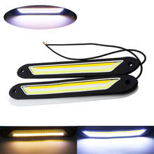 COB LED Flexible Daytime Running Lights DRL Turn Signal Waterproof White Yellow Dual Color Driving Light Fog Lamp for Car Moto 2024 - buy cheap