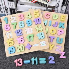 ABC puzzle numbers wooden early education educational toy 3D jigsaw puzzle preschool children learning teaching aids baby toys 2024 - buy cheap