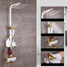 Bathroom Luxury black Golden shower set with bidet shower with shelf gold shower set bathroom Shower faucet Bathtub Faucet Sets 2024 - buy cheap