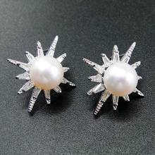 Hot Selling 925 Sterling Silver Natural Freshwater Pearl North Star Women's Stud Earrings for Gift 2024 - buy cheap