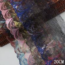 30 ярдов ручной розовый синий золотой нитью вышивка сетка с кружевной отделкой Тюль нижнее белье одежда поделки своими руками швейная ткань 2024 - купить недорого