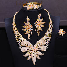 GODKI-conjunto de joyas de estilo Nigeriano para mujer, set de collar, brazalete, Pendientes colgantes, anillo ajustable, 4 unidades 2024 - compra barato