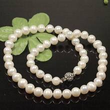Fashion jewelry    Beautiful gift 8-9mm White Fresh Water Cultured Pearl Necklac 18inchNecklac 2024 - buy cheap