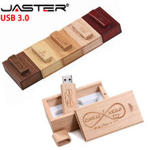 JASTER creative wooden USB 3.0 thumb drive 4GB/8GB/16GB/32GB/64GB External Storage (free custom logo) laser engraving 2024 - buy cheap