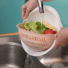 Double-layer Drain Basket Kitchen Silicone Rice Washing Colander Basket Strainers Bowl Drainer Vegetable Cleaning Storage Basket 2024 - buy cheap