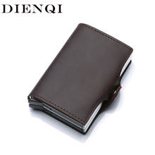 DIENQI Crazy Hors Genuine Leather Men Wallets Brand RFID Blocking Card Magic Wallet Purse Male Thin Small Short Wallet for men 2024 - buy cheap