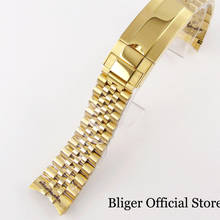 BLIGER Nologo-Correa de reloj revestida de oro rosa/oro, 20mm de ancho, compatible con funda de 40mm 2024 - compra barato