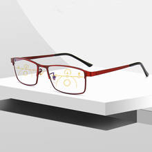 Anti Blue Ray Progressive Bifocal Reading Glasses Male Female Presbyopic Multifocal  Alloy Frame Eyewear Gold Red 1.5 2.5 2024 - buy cheap