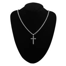 4mm Width Rope Chain Necklace For Men Women Twisted Silver Color 316L Stainless Steel Cross Pendant Necklaces Fashion Jewelry 2024 - buy cheap