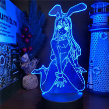 BUNNY GIRL SENPAI ANIME Light LAMP MAI SAKURAJIMA Pose 3D Illusion Led Nightlights Color Changing Lampara For Birthday Gift 2024 - buy cheap