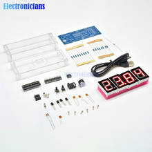 Microcontrole de relógio eletrônico, vermelho/azul/verde/branco, led, relógio digital, controle de tempo, luz, termômetro de temperatura, kit diy 2024 - compre barato