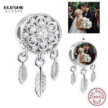 Real 925 prata esterlina dreamcatcher charme talão caber charme original prata 925 pulseira de cristal grânulo personalizado foto luxo jóias 2024 - compre barato