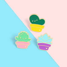 Plant Baby Enamel Pin Custom Cactus Succulent Plant Brooches Bag Lapel Pin Cute Cartoon Badge Jewelry Gift For Kid Friends 2024 - buy cheap