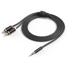New Jack 3.5mm to 2 RCA Audio Cable AUX Splitter 3.5mm Stereo Male to Male RCA Adapter 2 Speaker Cable 1m 2024 - buy cheap