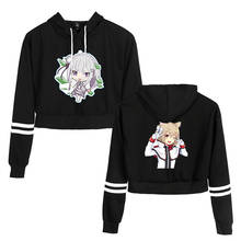 Re Zero 3d Hoodies Anime Rem and Ram Crop Top Sweatshirt Female Harajuku Cropped Hoodie Women Kawaii Jacket Clothes Hip Hop 2024 - buy cheap