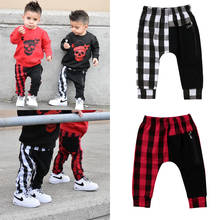 1-6 Years Kids Baby Boys Pants Autumn Winter Casual Sport Loose Long Sweatpants Joggers Cute Plaid Child Harem Trousers 2024 - buy cheap