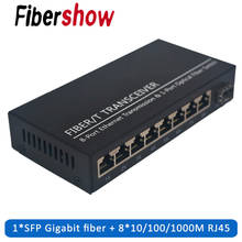 Switches Gigabit Ethernet 10/100/1000M 8 RJ45 1 porta Sfp Conversor de Mídia De Fibra Óptica FTTH 2024 - compre barato