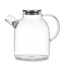 Jarra de água resistente 1600ml, chaleira de vidro transparente, bule, jarro de café, suco com coador de aço inoxidável funcional 2024 - compre barato