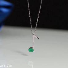 KJJEAXCMY fine jewelry 925 Стерлинговое Серебро инкрустированный натуральный изумруд кулон женский поддерживает обнаружение Классический Благородный 2024 - купить недорого