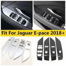 Yimaautollantas reposabrazos para puerta interior, elevador de vidrio para ventana, embellecedor de cubierta de botón ABS, fibra de carbono, apto para Jaguar e-pace E pace 2018 - 2020 2024 - compra barato