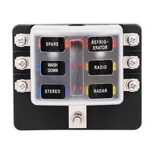 6-Way Auto Blade Fuse Box Block Holder Car Marine with LED Indicator Cover Terminal Nuts for 12V 24V 2024 - buy cheap