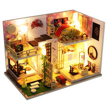 New Doll House Wooden Furniture Diy House Miniature Assemble 3d Miniaturas Dollhouse Puzzle Kits Toys For Children Birthday Gift 2024 - buy cheap