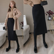 Autumn and Winter Women's Knitted Wool Winter Skirt Not Slit A- line Skirt Long Skirt Woman Skirts Faldas Jupe 2024 - buy cheap