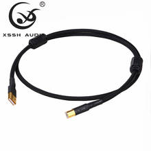 XSSH-Cable USB Chapado en plata HIFI + shield, Cable de datos USB tipo A B de alta calidad para decodificador DAC, Cable de actualización de tarjeta de datos 2024 - compra barato