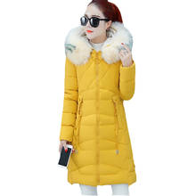 Women Casual long Cotton-padded Jacket Winter Fur collar Thick Warm Down cotton Jackets Women's Hooded Down Jackets Parkas F1043 2024 - buy cheap