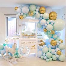 Balões de pasta azul 5x10, guirlanda arco, confete, aniversário, casamento, chá de bebê, decoração de festa de aniversário 2024 - compre barato