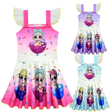 Кукла сюрприз Lol, новинка, мультяшное модное платье для девочек, подтяжки, детское платье, юбка для девочек, бутиковые наряды для девочек 2024 - купить недорого