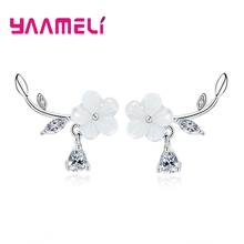 New Trendy 925 Sterling Silver Flower Earrings For Women Branch Plum Blossom Flower Stud Earrings Fashion Jewelry Gift 2024 - buy cheap