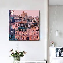 Póster Artístico de Arquitectura de Ciudad de PAISAJE NÓRDICO, pintura abstracta en lienzo moderna, imagen para decoración del hogar y dormitorio 2024 - compra barato