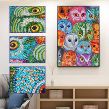 DIY Diamond Embroidery Colorful Owl Group Special Shape Diamond Painting Rhinestone Crystal New Shelves Home Diamant Painting 2024 - buy cheap