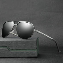 Оригинальные фирменные дизайнерские солнцезащитные очки для мужчин, поляризованные алюминиевые магниевые очки для вождения, цветные овальные большие мужские очки в коробке 2024 - купить недорого
