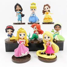 Figuras de acción de Princesas de Disney, Cenicienta, Bella, sirena, Sofía, Blancanieves, Rapunzel, Elsa, juguetes para niñas, regalo 2024 - compra barato