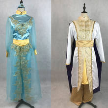 Custom Made New Arrival Aladdin Prince Princess Jasmine Lovers Cosplay Costume For Adult Man Women Halloween Party Costume 2024 - buy cheap