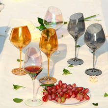 Copa de vino de cristal de boca insertada multicolor, copa de disco, para boda, Bar, fiesta, Hotel, hogar 2024 - compra barato
