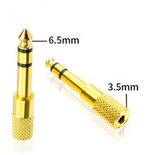 100 Pcs 6.35mm (1/4 inch) Male to 3.5mm (1/8 inch) Female Stereo Audio Adapter Jack Plug Connector Gold Plated Wholesale X2 2024 - buy cheap