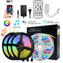 15M WiFi RGB 5050/2835 LED Strips of Lights 5M 10M Music Sync Decorative Luminous Tape Ribbon Work with Alexa APP Remote Control 2024 - buy cheap