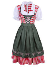 Vestido Dirndl alemán bávaro para mujer, traje tradicional de chica de cerveza Oktoberfest con delantal 2024 - compra barato