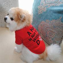 PUOUPUOU/Одежда для собак с буквенным принтом; футболка; летняя одежда для собак; Одежда для маленьких и средних собак; пальто; куртка; Милая одежда; Ropa Para Perro XS-L 2024 - купить недорого