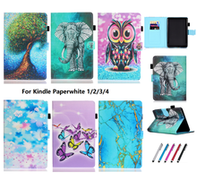 Elephant Owl Wallet Stand 6.0 6 Tablet Case For kindle paperwhite 4 3 2 1 2018 10th Generation Funda For Paperwhite 1/2/3/4 6" 2024 - buy cheap