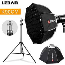 Triopo 90cm Portabe Bowens Mount Octagon Umbrella Softbox Outdoor Soft Box + 2m Light Stand + Honeycomb Grid for Studio Strobe 2024 - buy cheap