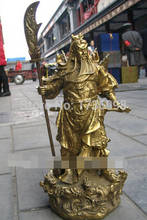 free 26cm CHINESE Nine dragon God wealth Generals "GuangGong" Brass bronze statue 2024 - buy cheap