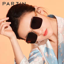 Женские солнцезащитные очки PARZIN, классические квадратные солнцезащитные очки с металлической оправой, UV400 2024 - купить недорого