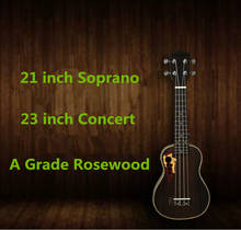 Гавайская гитара укулеле, сопрано, для концертов, Tenor Rosewood 21, 23, 26 дюймов, 4 струны 2024 - купить недорого